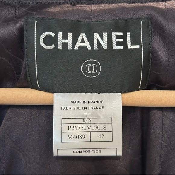 Chanel VINTAGE Fall 2005 Tweed Crop Jacket Sz 10 Wool Blend Open Front Blazer - Picture 10 of 11